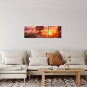 Obraz - Jamnik, Słowenia (z zegarem) (90x30 cm)