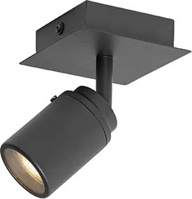 Nowoczesny reflektor łazienkowy czarny kwadratowy IP44 - Ducha