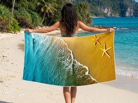 Szybkoschnący XL ręcznik plażowy SOLMARE kolorowy 100 x 180 cm, 100% mikrofibra