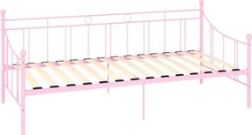 Różowe metalowe łóżko pojedyncze 90x200 cm H3-Z49