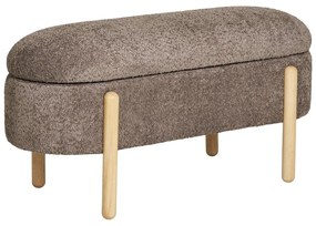 Brązowa ławka z materiału bouclé Branca – House Nordic