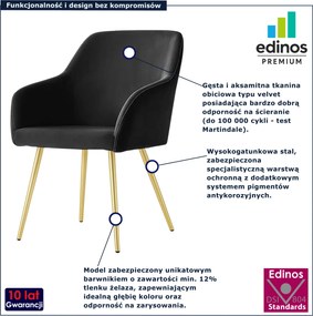 Zestaw 6 czarnych krzeseł w stylu glamour S0-B87