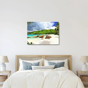 Obraz na szkle - Seszele, Takamaka beach (70x50 cm)