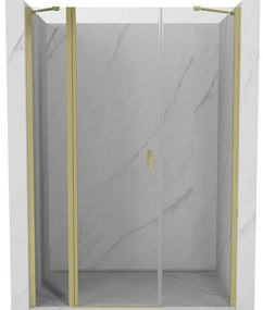 Mexen Mist drzwi prysznicowe uchylne 140 cm, transparent, złote szczotkowane - 8A4-140-001-55-00