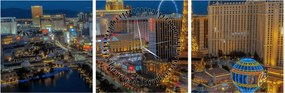Obraz - Las Vegas (z zegarem) (90x30 cm)
