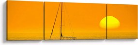 Obraz - Łódź na środku morza (170x50 cm)