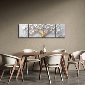 Obraz – Eleganckie drzewo życia 3D pełne kwiatów (170x50 cm)