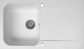 Lisse zlewozmywak dwustronny 1 komora 1 ociekacz z żywicy w kolorze biała - Essebagno