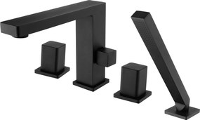 Bateria wannowa 4-otworowa 6081B dwuuchwytowa czarna