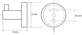 SAPHO XB200 X-Round Black wieszak,  czarny