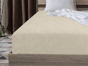 PrzytulneMieszkanie.pl Prześcieradło frotte MOLTON cappuccino 180 x 200 cm