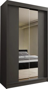 Szafa Przesuwna LUCENZA 120 cm z Lustrem Szafa Dwudrzwiowa Szara