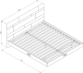 Łóżko sypialniane z tapicerowanym wezgłowiem Rose Hill RH09 180 cm