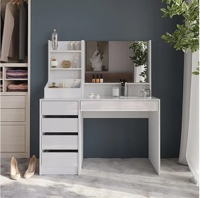 Stolik do przebierania biały/biały wysoki połysk 119.8x50.1x76 sherry