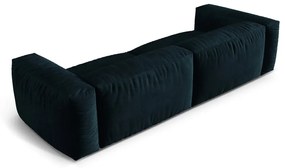 Ciemnoniebieska sofa modułowa z materiału bouclé 320 cm Martina – Micadoni Home