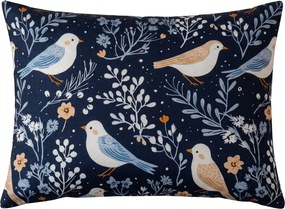 Poszewka na poduszkę z mikrofibry DENIM BIRDS 50x70 cm, niebieski