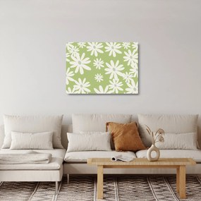 Obraz na szkle - Hipisi, zielone kwiaty N⁰1 (70x50 cm)