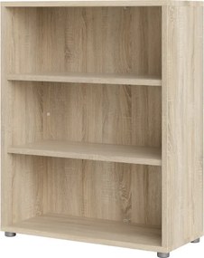 Niski regał biurowy z dwoma półkami Prima dąb sonoma