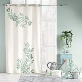 Biało-zielona zasłona 140x260 cm Nymphea – douceur d'intérieur