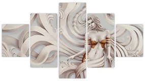 Obraz bogini z motywem kwiatowym (125x70 cm)