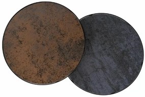 Stoliki pomocnicze PENELOPE zestaw 2 szt. Ø 50 cm, brązowy/czarny