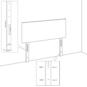Zagłówek do łóżka z materacem sprężynowym 90 cm ciemnoszary
