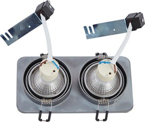 Zestaw 6 zaokrąglonych reflektorów wpuszczanych Gunmetal GU10 50mm Regulowane IP44 2-źródła światła - Alberto