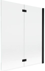 Mexen Mist parawan nawannowy 2-skrzydłowy prawy 140 x 150 cm, transparent, czarny - 8A9-140-002-70-00-P