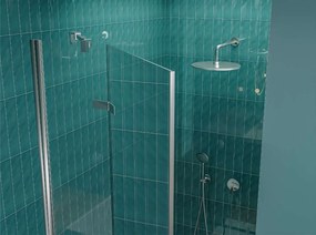 Drzwi prysznicowe uchylne 110 cm, szkło transparentne profile chromowane LAPAZ