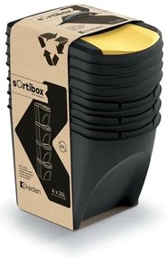 Kosz na odpady Sortibox 25 l, 4 szt., czarny