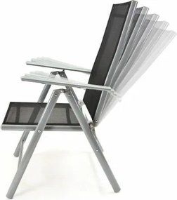 Komplet 4 krzesła aluminiowe Garth rozkładane ogrodowe czarne