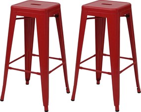 Stołek barowy MCW-A73 (zestaw 2 szt.),  czerwony