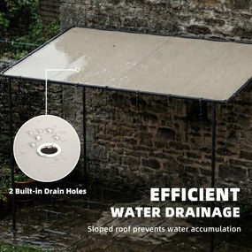 Outsunny Przyścienna Pergola z Metalową Ramą i Zadaszeniem, Odporna na Warunki Pogodowe, 3 x 1,8 x 2,3 m, Kremowa | Aosom PL