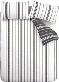 Czarno-biała pościel dwuosobowa 3-częściowa 200x200 cm Harbour Stripe – Catherine Lansfield