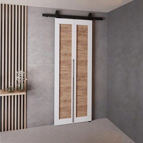 Drzwi Przesuwne QUDIO M1 Biały + Dąb Craft Złoty 60