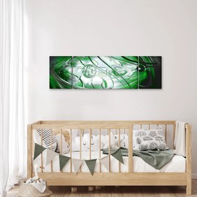 Zielony abstrakcyjny obraz (170x50 cm)