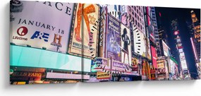 Obraz - New York Theater District (z zegarem) (90x30 cm)
