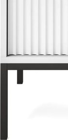 NAYA Stolik nocny S 54 biały | czarny stelaż