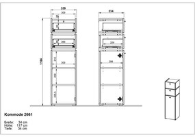Antracytowa wysoka szafka łazienkowa 34x117 cm Modesto – Germania