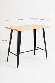 Stó Torix Wysoki Prostoktny Drewno Naturalne