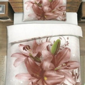 PrzytulneMieszkanie.pl PrzytulneMieszkanie.pl 3D Bawełniana pościel LILYVIA, szara Rozmiar pościeli: 70 x 90 cm | 140 x 200 cm