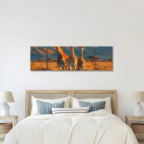 Obraz - Żyrafy na pastwisku (170x50 cm)