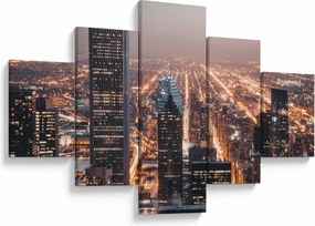 Obraz świecącej metropolii (125x70 cm)