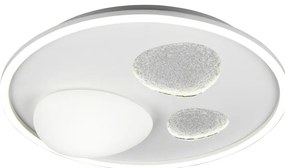 Biała lampa sufitowa LED ze zdalnym sterowaniem i ściemniaczem Pebble – Trio