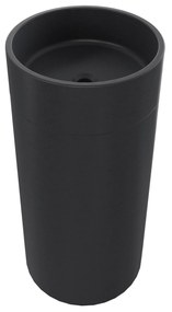 Umywalka betonowa wolostojąca bez otworu na baterię DELIS | Różne kolory : Kolor - Czarny, Podłączenie syfonu - Do ściany