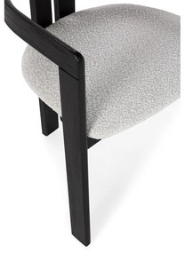 Białe/czarne tapicerowane fotele jadalniane zestaw z podłokietnikami 2 szt. Eiden – MOME