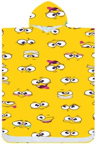 Ponczo plażowe SMILE żółte 80x145 cm