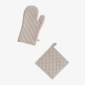 Zestaw Rękawicy I Ściereczki Do Piekarnika Nedeliya Sand Grey - Sklum