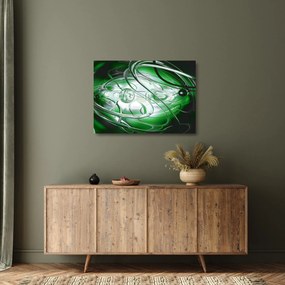Obraz na szkle - zielony abstrakcyjny obraz (70x50 cm)