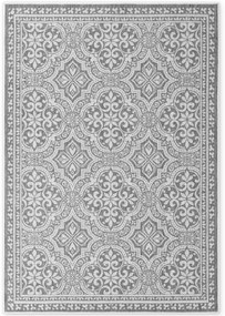 Dywan zewnętrzny dwustronny Duet Ornament szaro-kremowy 120 cm x 170 cm